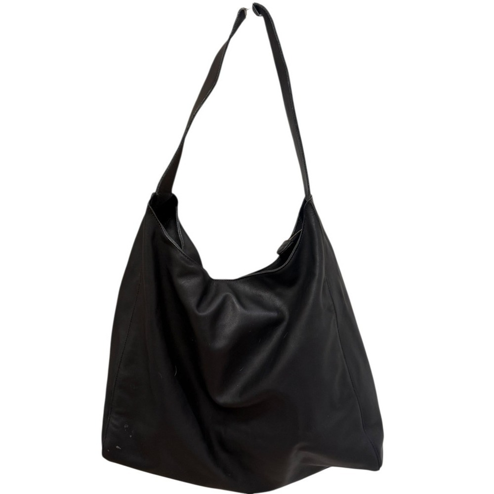 Minor History Overtime Tote Black Full Grain Leather Large Hobo Shoulder Bag - Picture 2 of 7
